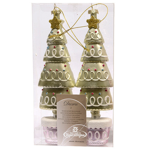 Елочная игрушка Пряничная Елка 19 см 2 шт, подвеска Kaemingk