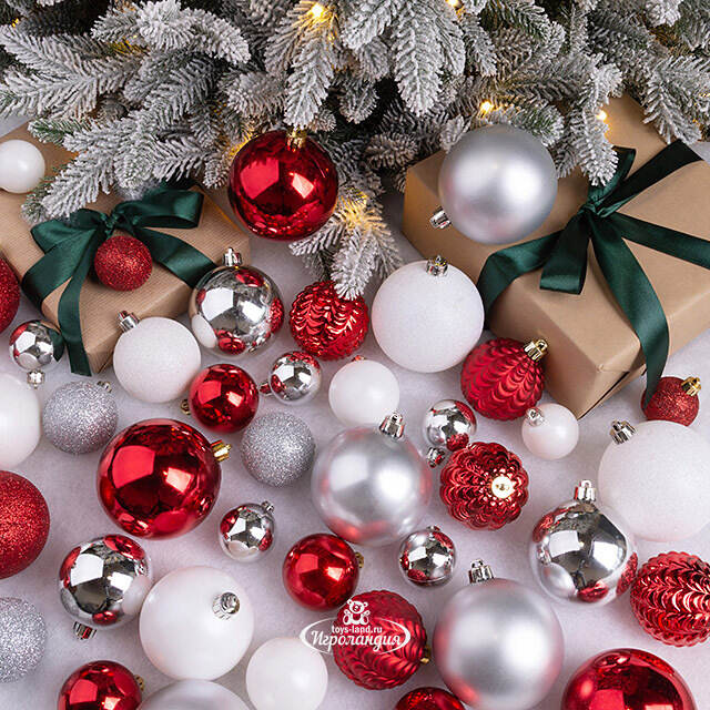 Набор пластиковых шаров Viva Grande: Зимняя ягода 4-8 см, 100 шт Kaemingk