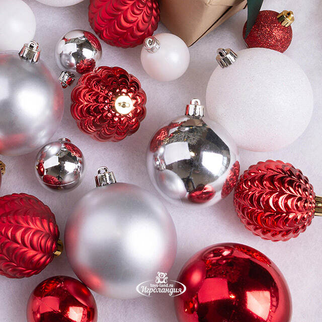 Набор пластиковых шаров Viva Grande: Зимняя ягода 4-8 см, 100 шт Kaemingk