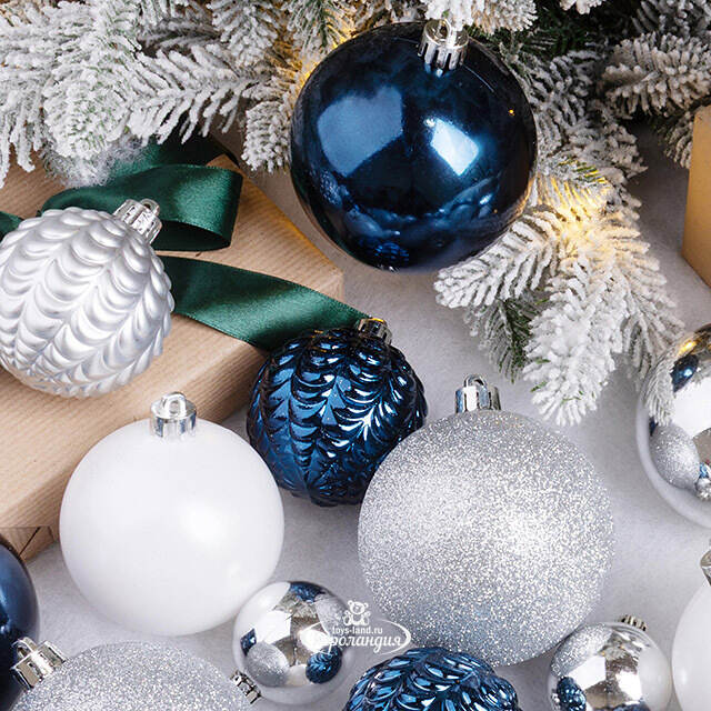 Набор пластиковых шаров Viva Grande: Полярная Ночь 4-8 см, 100 шт Kaemingk