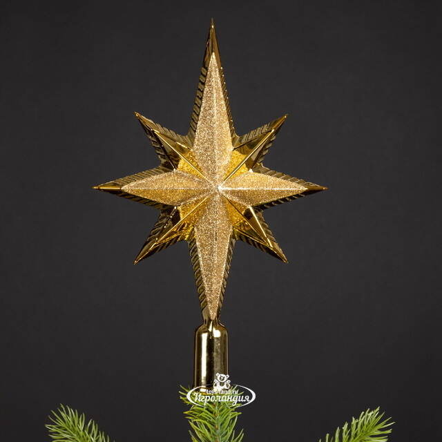Верхушка Вифлеемская Звезда 25 см золотая Winter Deco