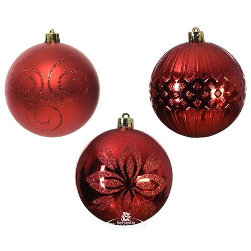 Набор пластиковых шаров Christmas Salute: Красный 10 см, 36 шт Kaemingk