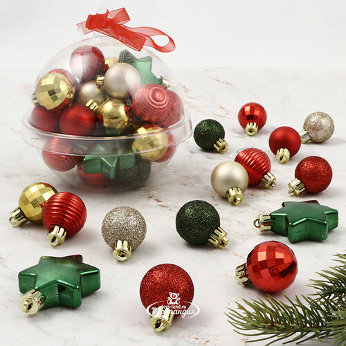 Набор елочных мини-украшений Christmas Gift: Канун Рождества, 30 шт, пластик Kaemingk
