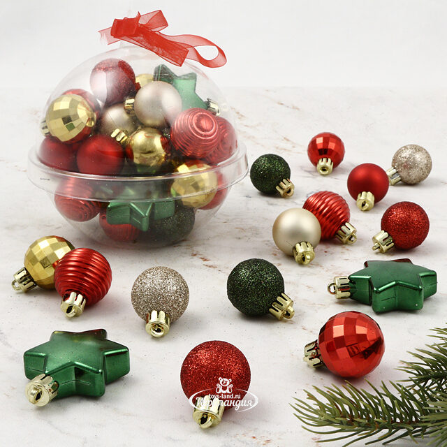 Набор елочных мини-украшений Christmas Gift: Канун Рождества, 30 шт, пластик Winter Deco