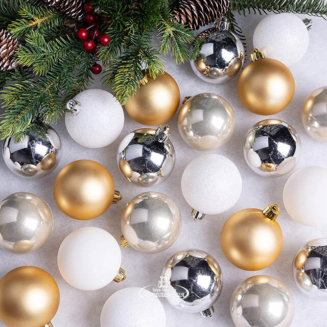 Коллекция пластиковых шаров Gracy - Bright Luxury 6 см, 30 шт Kaemingk