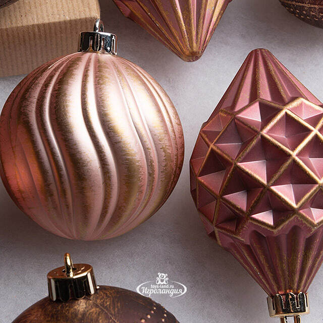 Набор пластиковых шаров Angel's Dreams: Velvet Rose 8 см, 9 шт Kaemingk