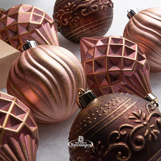 Набор пластиковых шаров Angel's Dreams: Velvet Rose 8 см, 9 шт Kaemingk