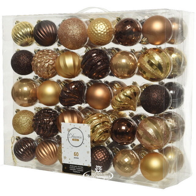 Набор пластиковых шаров Magic Suite: Wild Glam, 6-7 см, 60 шт Winter Deco