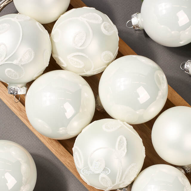 Набор стеклянных елочных игрушек Holiday Brilliance 6-7 см белый, 20 шт Kaemingk