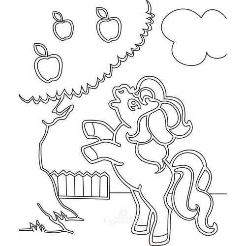 Трафарет для песка Пони с яблоками 21*30 см Ассоциация Развитие