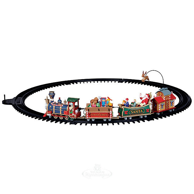 Железная дорога Lemax Звездный экспресс, 13*114*66 см, музыка, движение, подсветка, батарейки Lemax