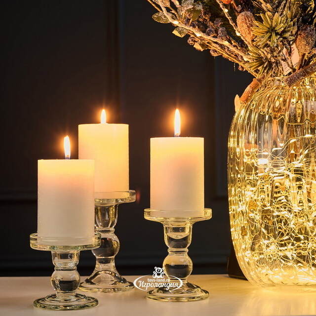 Набор стеклянных подсвечников Manzanares 9-14 см, 3 шт Boltze (Больтце)