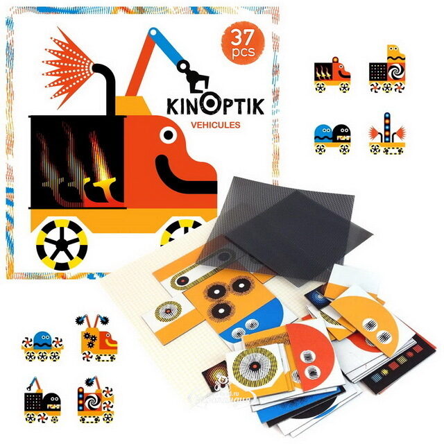 Магнитный пазл-игра Kinoptik Колеса, 37 элементов Djeco