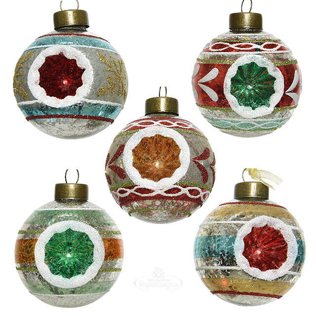 Набор стеклянных шаров Vintage Christmas: Rainbow World 6 см, 24 шт Kaemingk (Кейминг)