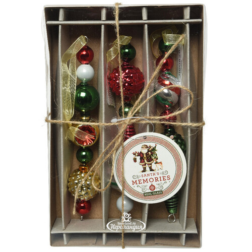 Набор елочных украшений Vintage Christmas: Classic 15 см, 3 шт, стекло, подвеска Kaemingk (Кейминг)