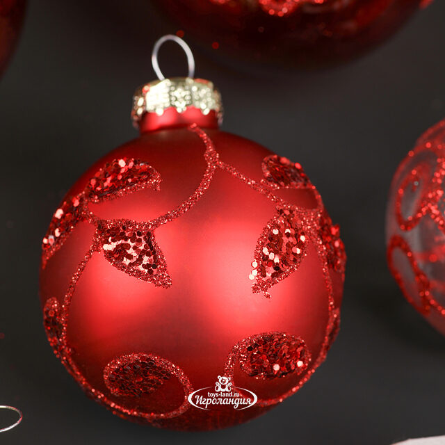 Набор стеклянных шаров Modellato - Красный 5-7 см, 13 шт Winter Deco