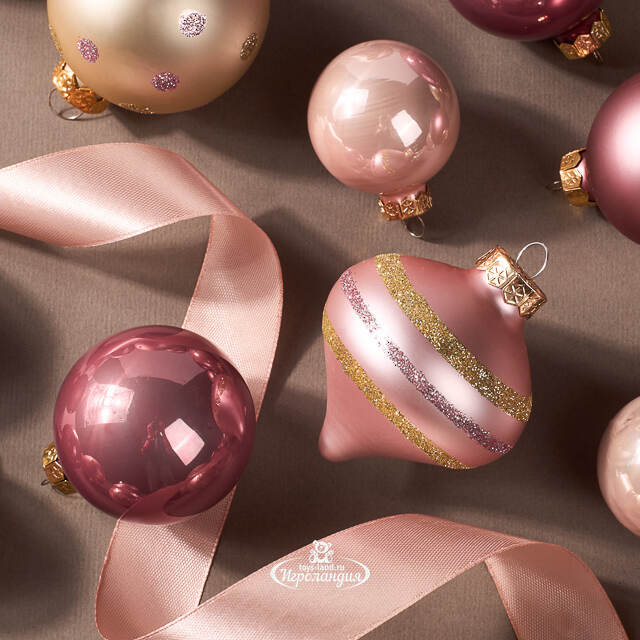 Набор стеклянных шаров Christmas Candy: Нежно-розовый, 4-6 см, 20 шт Kaemingk