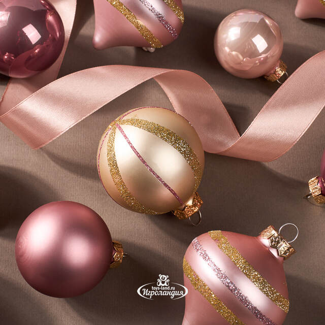 Набор стеклянных шаров Christmas Candy: Нежно-розовый, 4-6 см, 20 шт Kaemingk