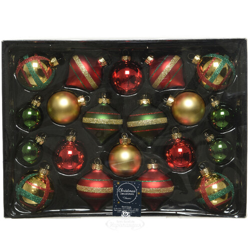 Набор стеклянных шаров Christmas Candy: Рождественский, 4-6 см, 20 шт Kaemingk