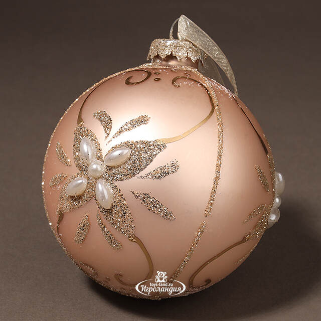 Набор стеклянных шаров Жемчужное Барокко 8 см, 3 шт Kaemingk