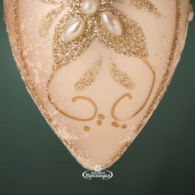 Набор елочных игрушек Сосульки Жемчужное Барокко 12 см, 2 шт, стекло, подвеска Kaemingk