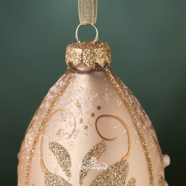 Набор елочных игрушек Сосульки Жемчужное Барокко 12 см, 2 шт, стекло, подвеска Kaemingk