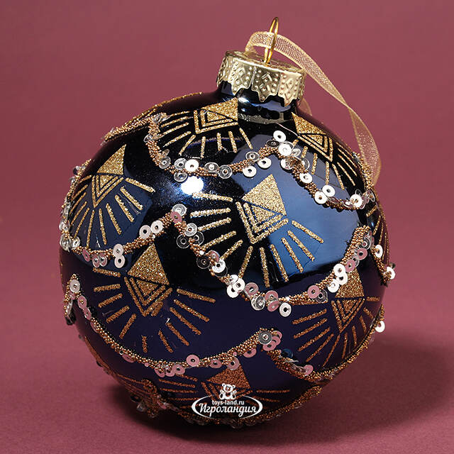 Набор стеклянных шаров Megliore 8 см синий, 3 шт Kaemingk