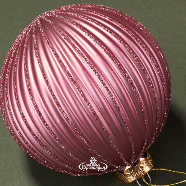 Набор стеклянных шаров Курбевуа 10 см розовый, 12 шт Kaemingk