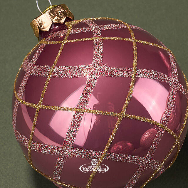 Набор стеклянных шаров Курбевуа 10 см розовый, 12 шт Kaemingk