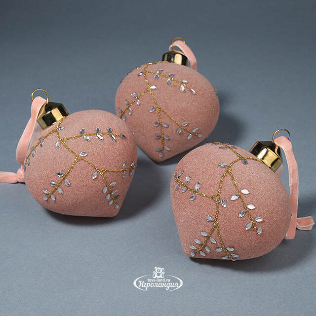 Набор стеклянных шаров Capottera 8 см розовый, 3 шт Kaemingk