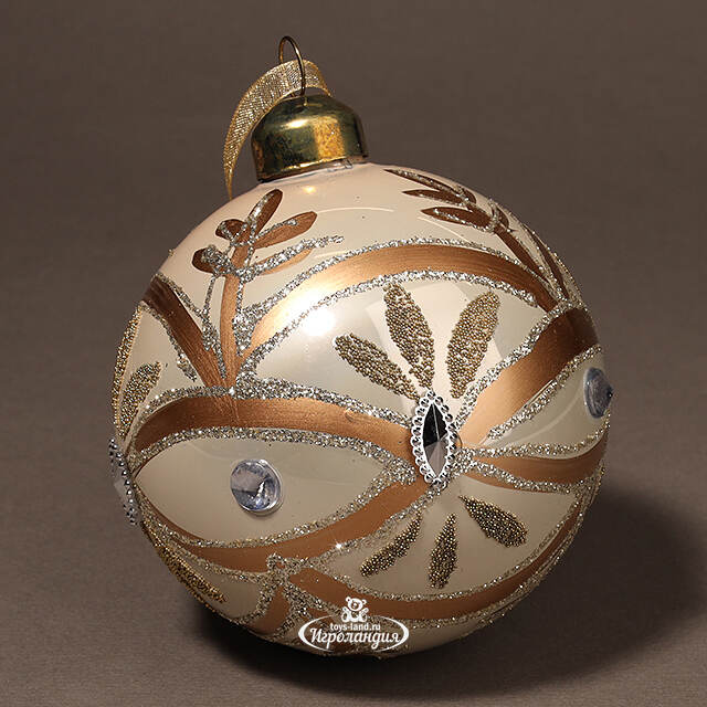 Набор стеклянных шаров Maristello 8 см кремовый, 3 шт Kaemingk