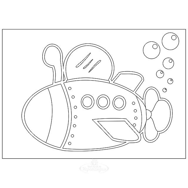 Трафарет для песка Подводная лодка 21*30 см Ассоциация Развитие