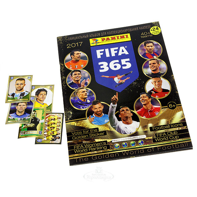 Альбом для наклеек "FIFA365 - 2017", 24 наклейки Panini