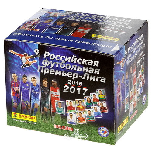 Бокс наклеек "Футбол: РФПЛ 2016-2017", 50 уп. по 5 шт Panini