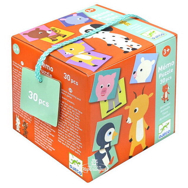 Детская настольная игра Мемо-пазл Животные DJECO (Джеко)