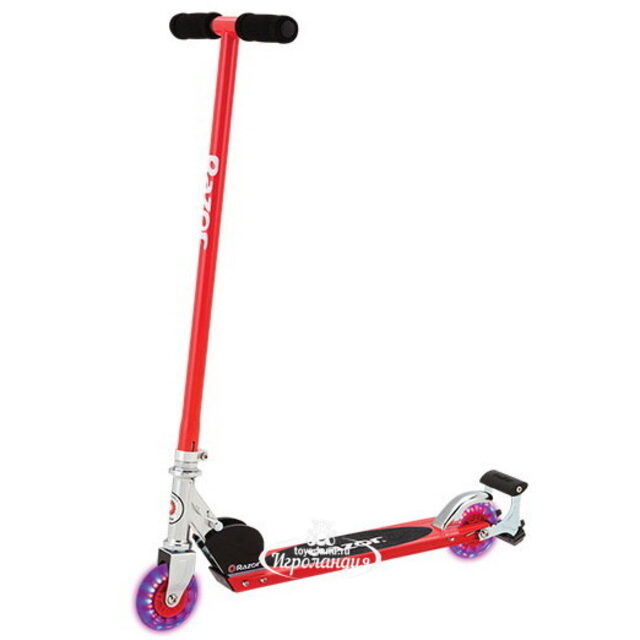 Самокат Razor S Spark Sport с искрами, светящиеся колеса 100 мм, красный, до 100 кг Razor