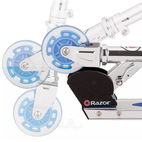 Самокат Razor A Light Up, светящиеся колеса 100 мм, синий, до 65 кг Razor