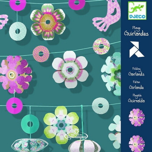 Набор для творчества Киригами - Бумажные Цветы, 5 шт Djeco