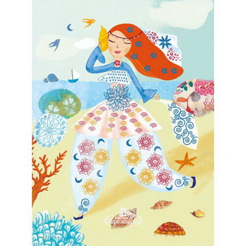 Раскраска Девушки с цветами + штампы и штемпельные подушечки Djeco