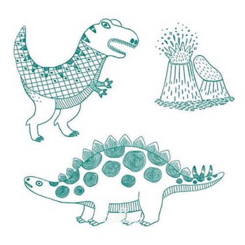 Детские штампы Динозавры 9 шт + штемпельная подушечка Djeco