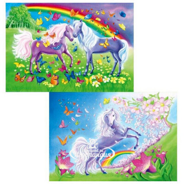 Набор пазлов "Лошади на радужном лугу", 2*24 эл. Ravensburger (Равенсбургер)