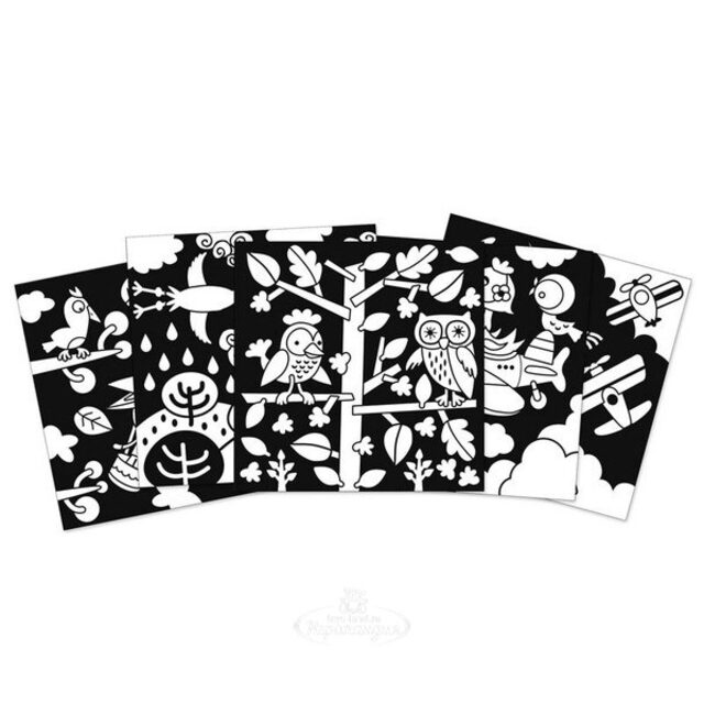 Бархатная раскраска Птицы 20*20 см, 5 шт Djeco
