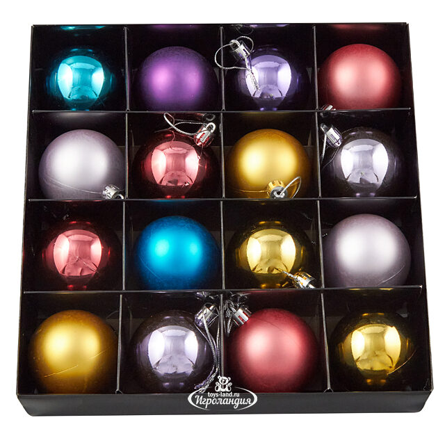 Коллекция пластиковых шаров Salute - Фантазия Обера 6 см, 16 шт Winter Deco