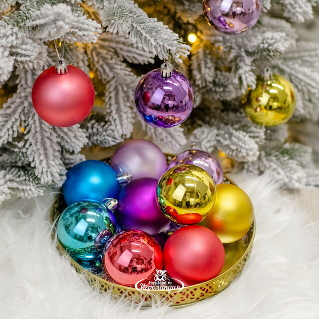 Коллекция пластиковых шаров Salute - Фантазия Обера 6 см, 16 шт Winter Deco