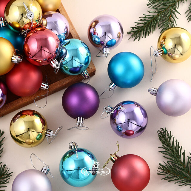 Коллекция пластиковых шаров Salute - Фантазия Обера 6 см, 16 шт Winter Deco