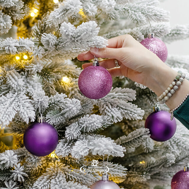 Набор пластиковых шаров Celebration 6 см персидский бархат, 12 шт Winter Deco