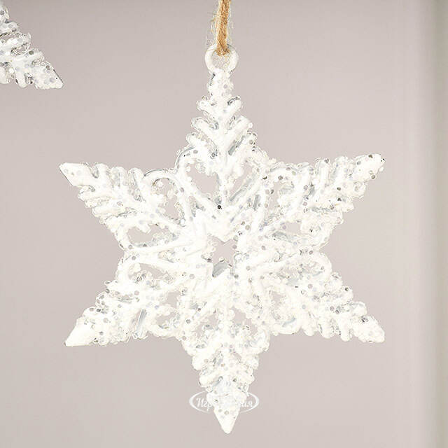 Набор елочных игрушек Снежинки - West Linton 8 см, 2 шт Winter Deco