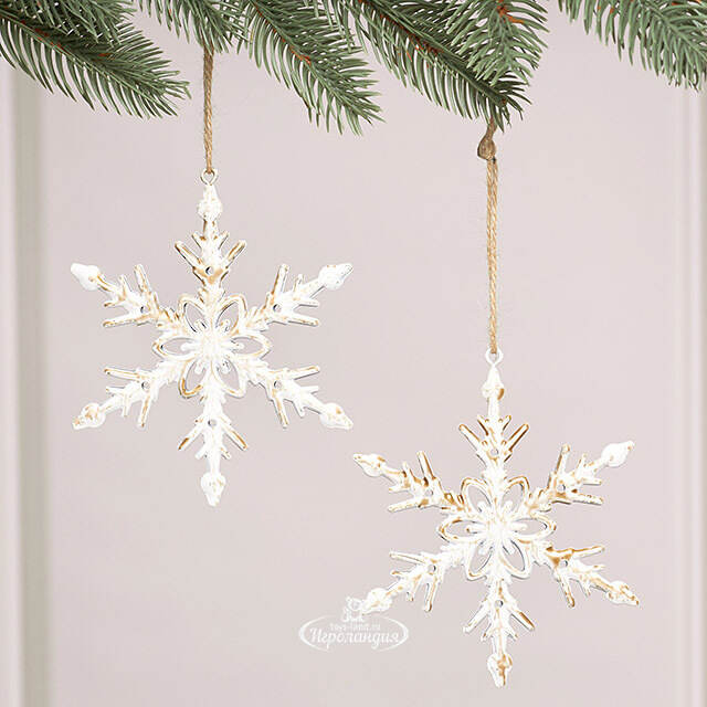 Набор елочных игрушек Снежинки Alessano 12 см, 2 шт Winter Deco