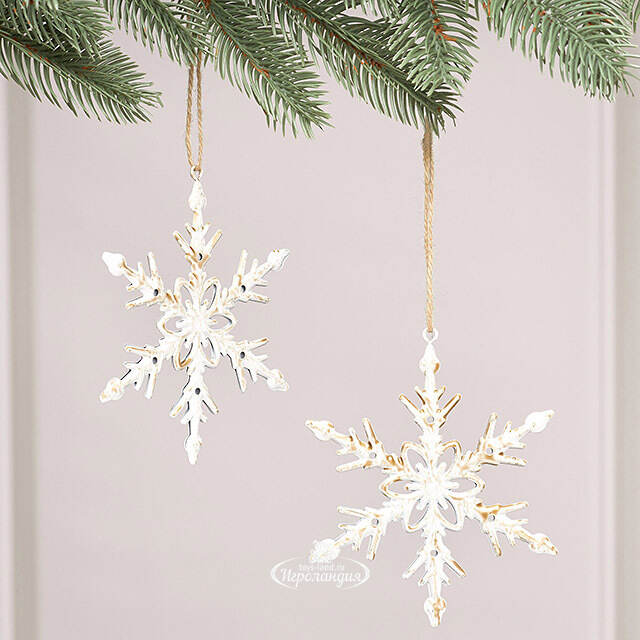 Набор елочных игрушек Снежинки Alessano 12 см, 2 шт Winter Deco