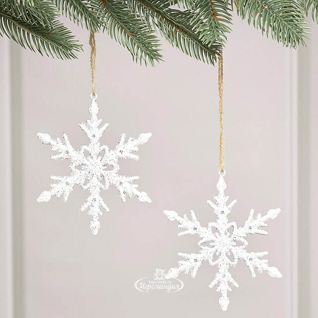 Набор елочных игрушек Снежинки Allerona 12 см, 2 шт Winter Deco